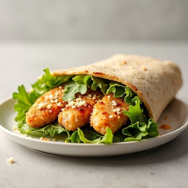 Healthy Crispy Chicken Caesar Wrap