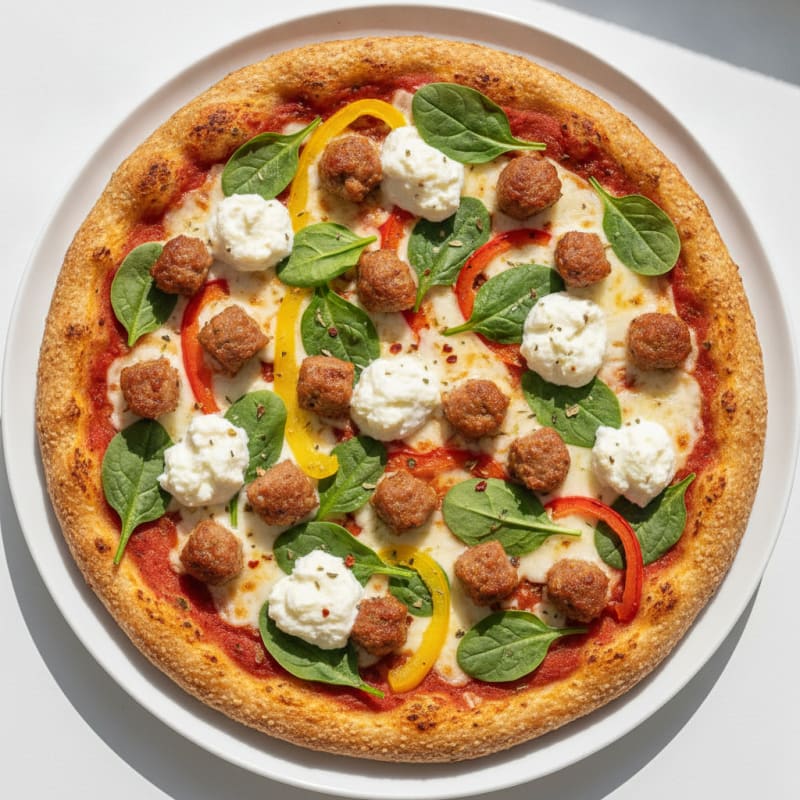 Chicken Sausage Pizza with Ricotta