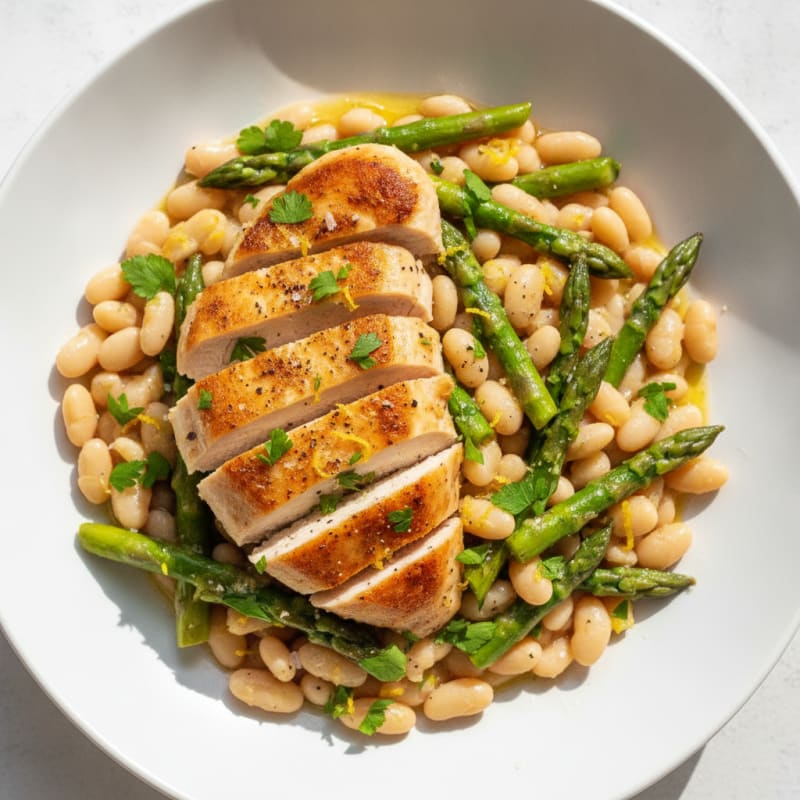 Lemon-Herb Chicken and Cannellini Bean Bowl