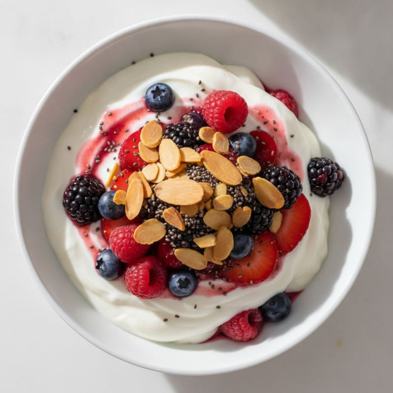 Greek Yogurt Protein Parfait with Mixed Berries