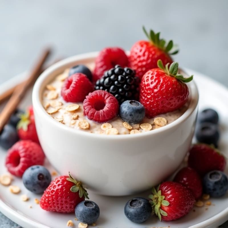 Vanilla-Berry Protein Overnight Oats