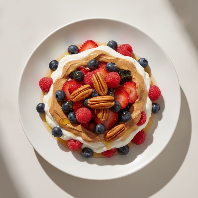 Creamy Greek Yogurt Parfait with Mixed Berries and Almond Butter
