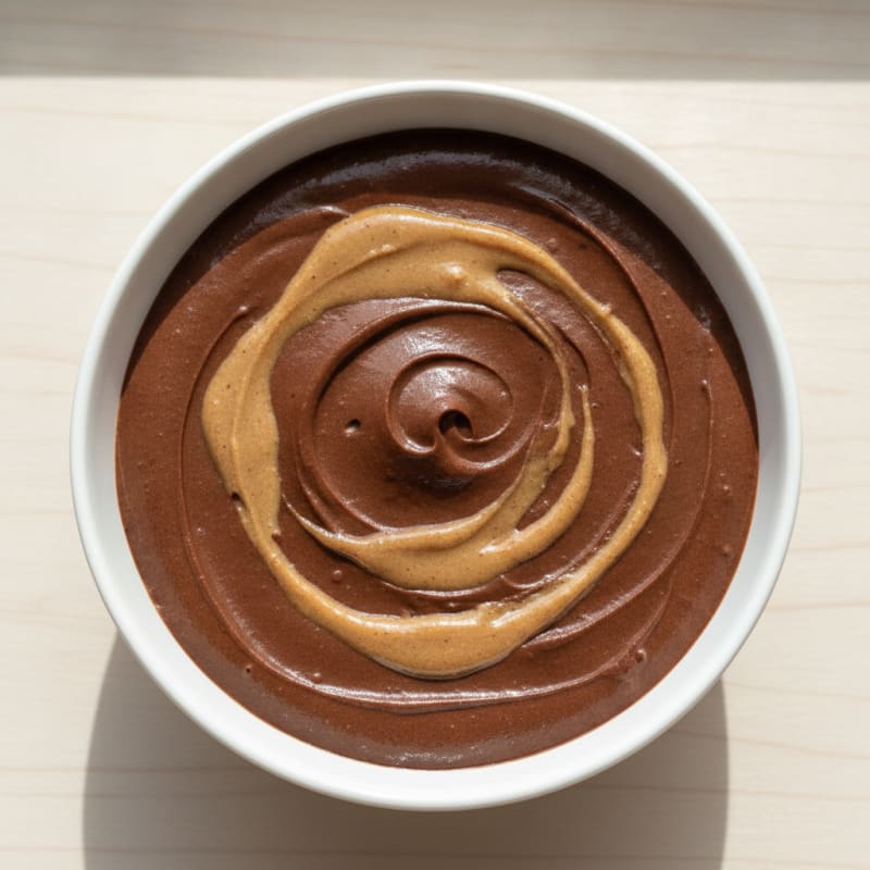 Silky Chocolate Protein Pudding with Almond Butter Swirl