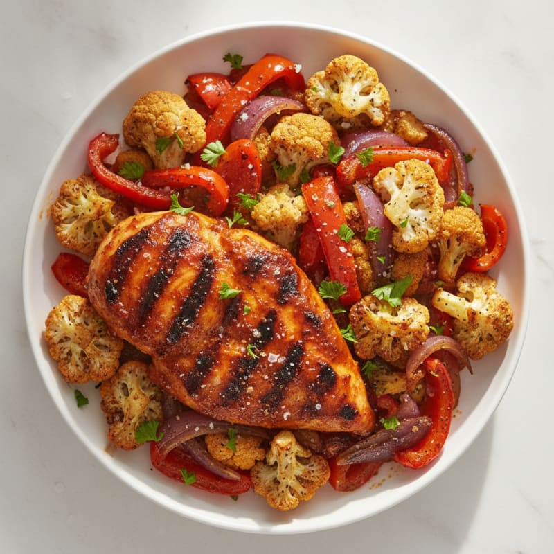 Spicy Harissa Chicken with Roasted Vegetables