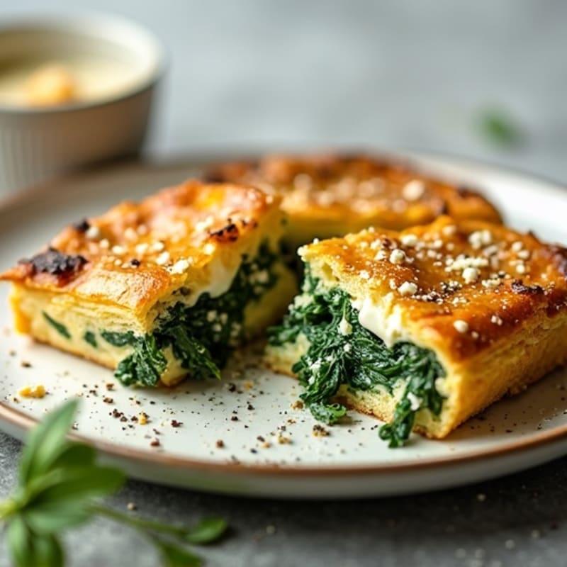 Crispy Savory Spinach and Feta Phyllo Bake