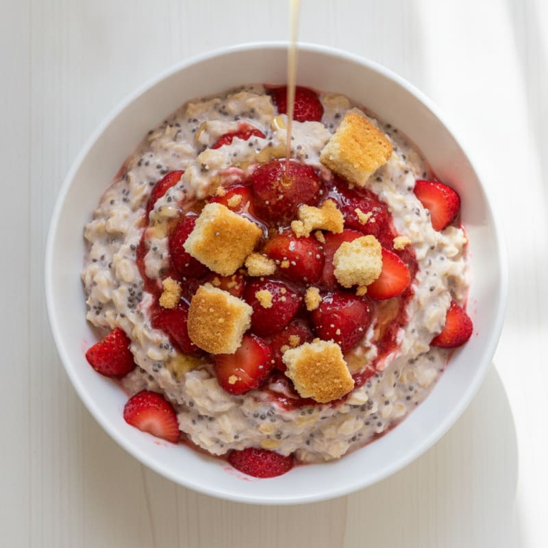 Strawberry Shortcake Overnight Oats