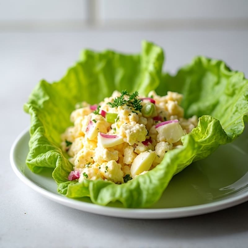 Creamy Greek Yogurt Egg Salad Lettuce Wrap