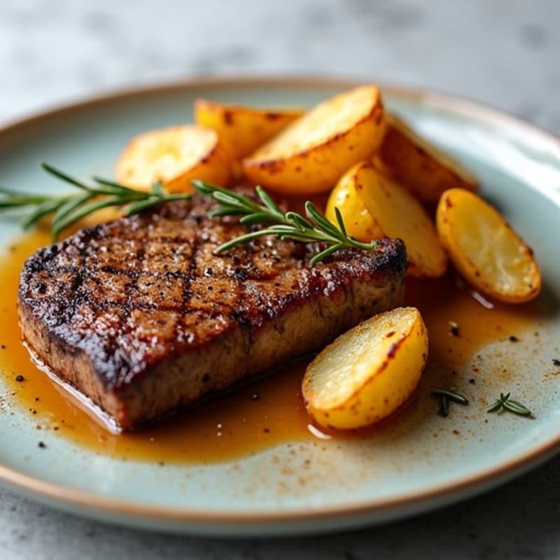 Pan-Seared Steak with Crispy Roasted Potatoes