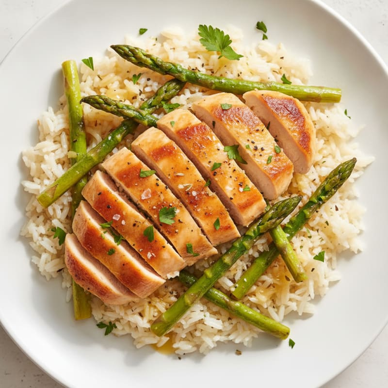 Lemon Herb Chicken Asparagus Rice