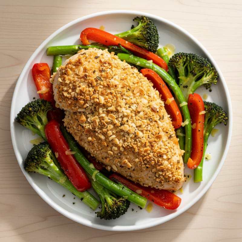 Golden Herb-Crusted Chicken with Roasted Vegetables