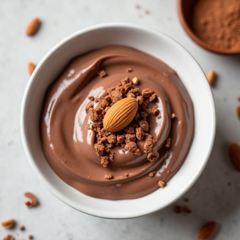 Silky Chocolate Protein Pudding with Almonds