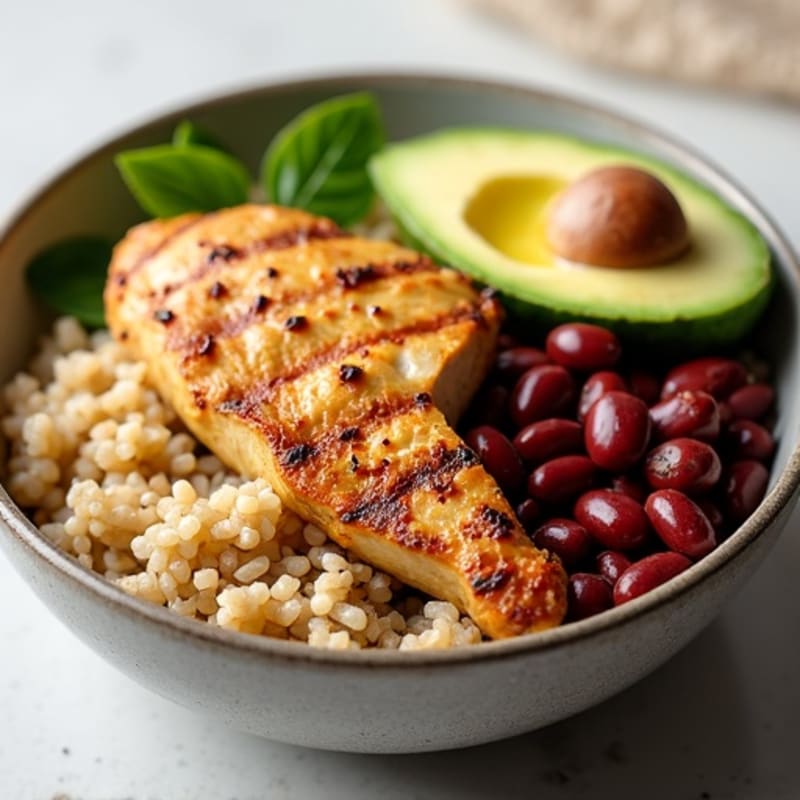 Grilled Chicken and Red Bean Rice Bowl