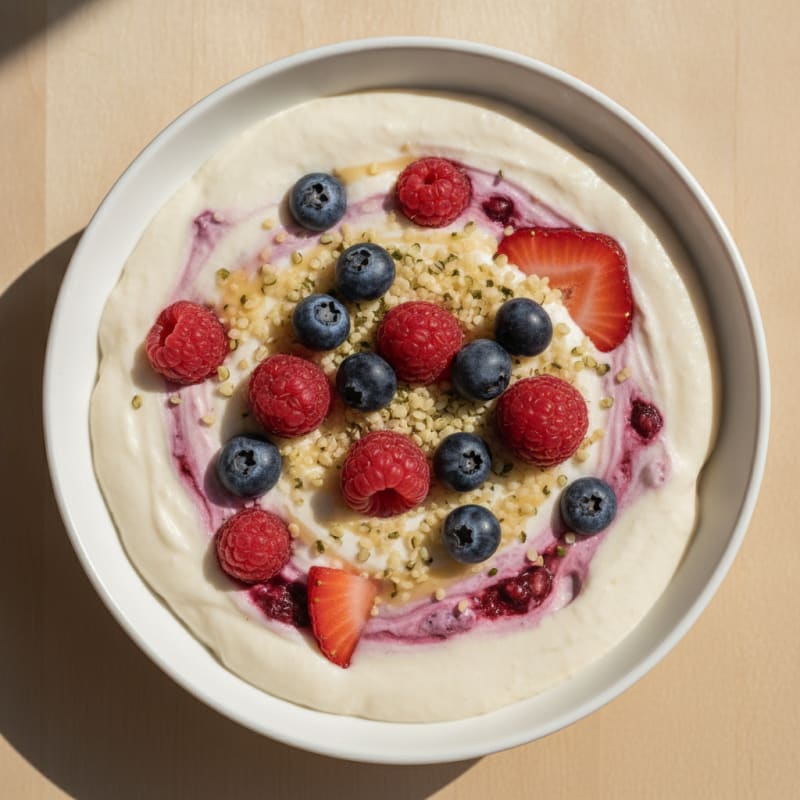 Silky Greek Yogurt Protein Mousse with Mixed Berries