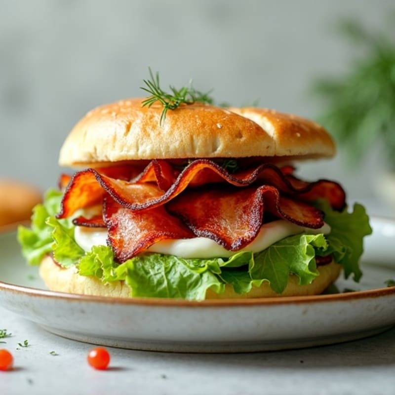 Crispy Turkey Bacon Lettuce Stack with Herb Mayo