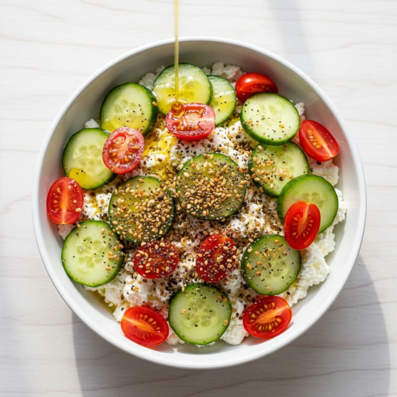 Savory Mediterranean Cottage Cheese Bowl