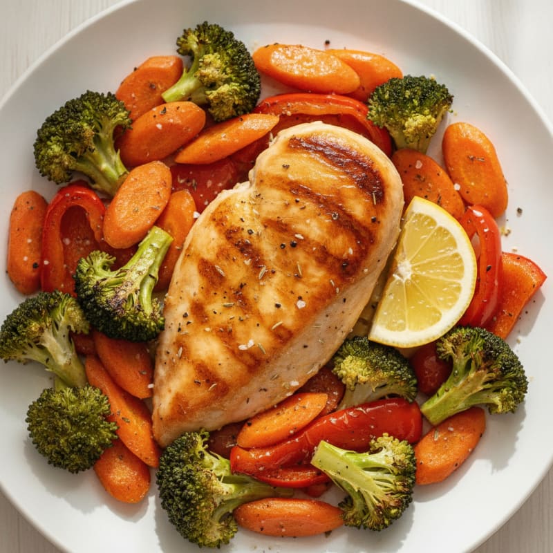 Pan-Seared Chicken with Roasted Vegetables
