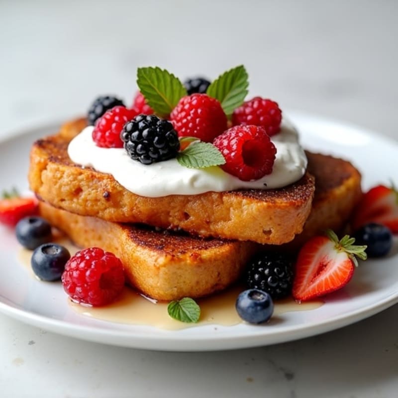High-Protein Whole Grain French Toast with Fresh Berries