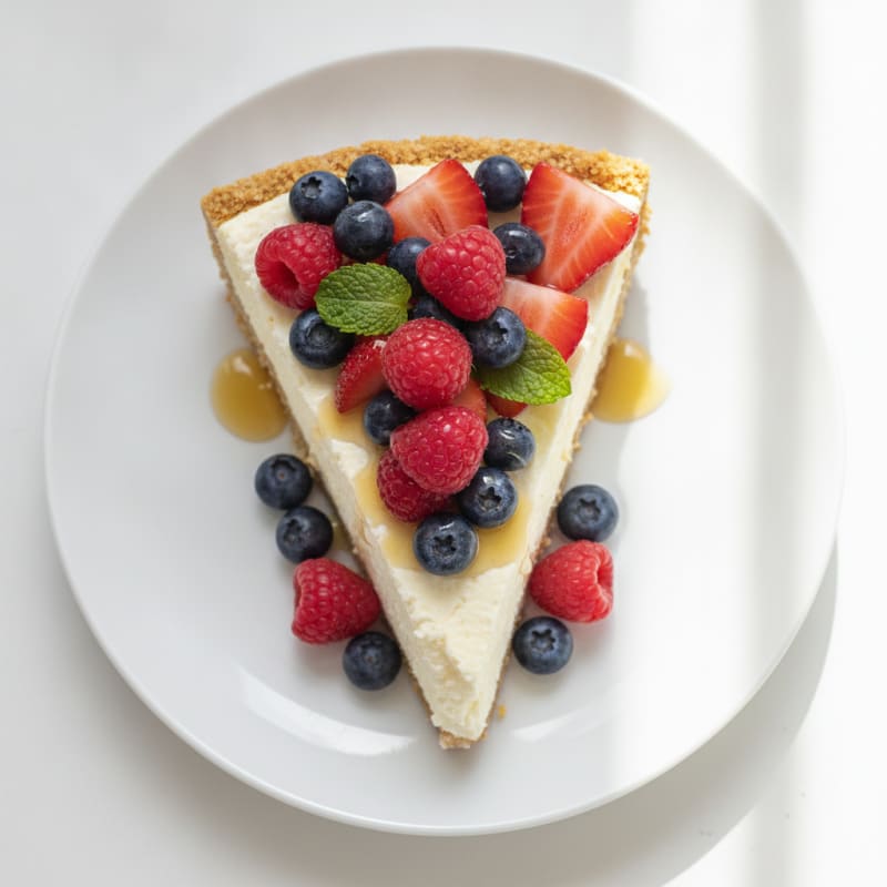 Greek Yogurt Protein Cheesecake with Fresh Berries