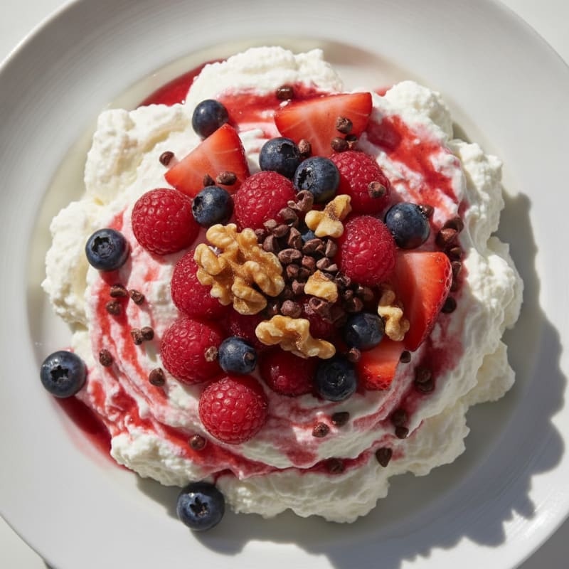 Greek Yogurt Protein Mousse with Mixed Berries