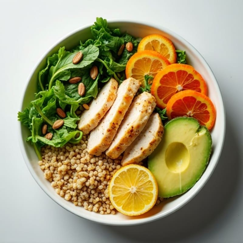 Fresh Avocado Crunch Bowl with Citrus Greens