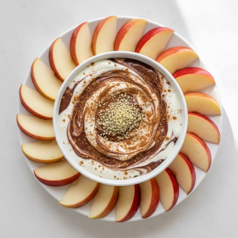 Apple Slices with Nutella Yogurt Dip