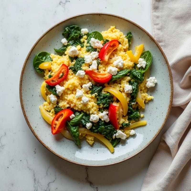 Protein-Packed Spinach and Feta Egg White Scramble