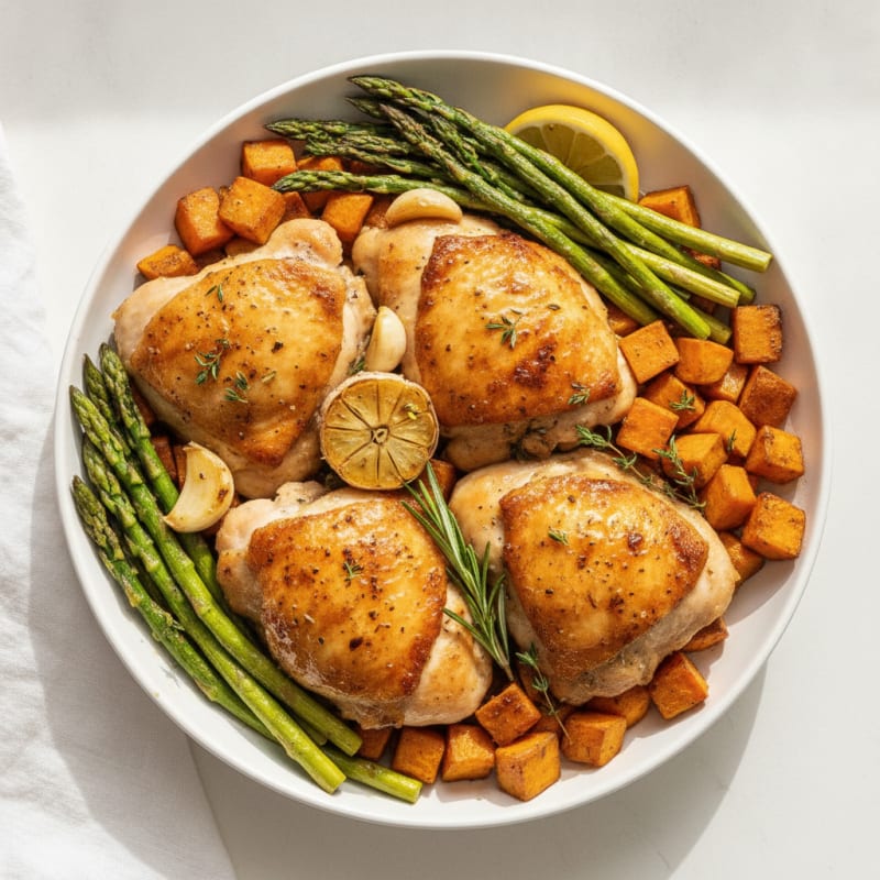 Garlic Herb Roasted Chicken Thighs