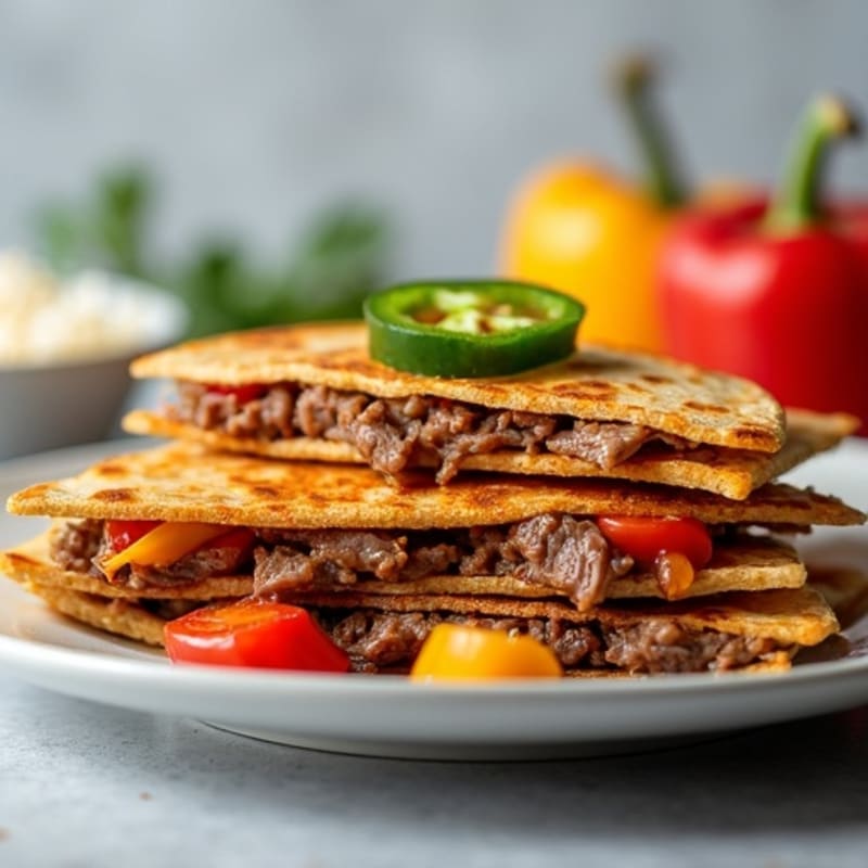 Spicy Steak and Bell Pepper Quesadillas