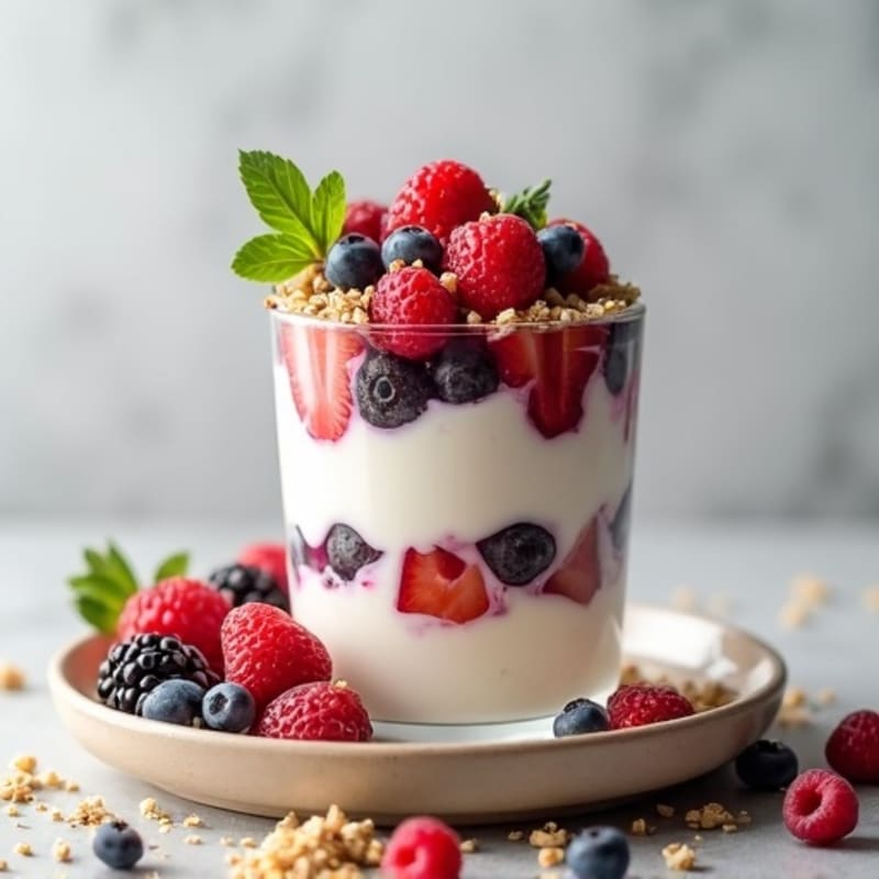 Creamy Greek Yogurt Protein Parfait with Mixed Berries