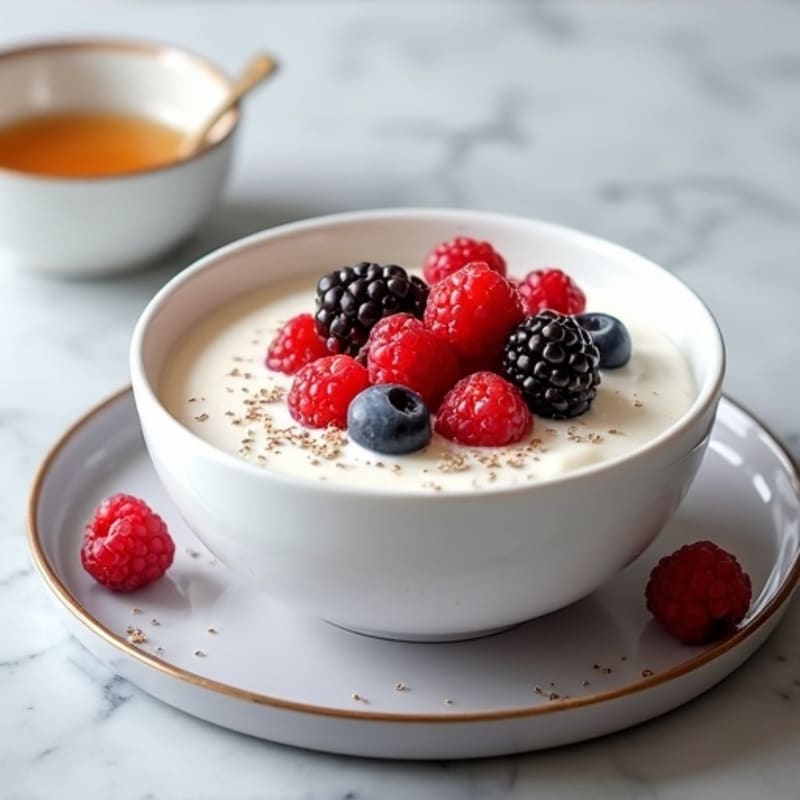 Creamy Greek Yogurt Protein Pudding with Mixed Berries