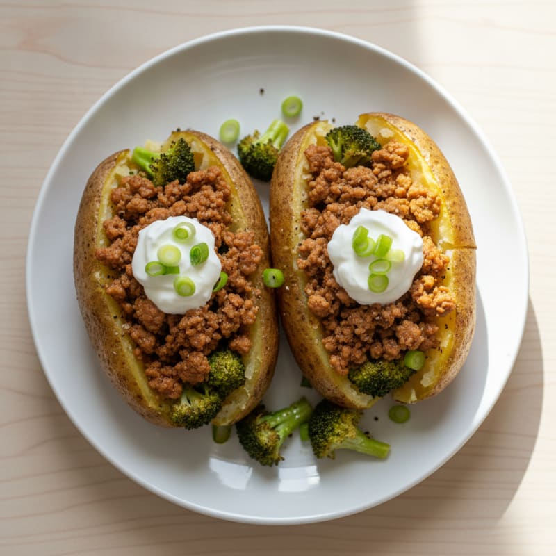 Loaded Baked Potatoes with Savory Toppings