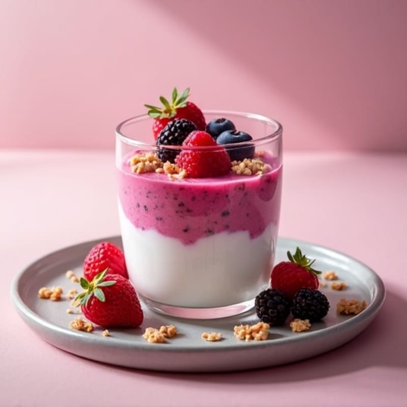 High-Protein Greek Yogurt Mousse with Mixed Berries