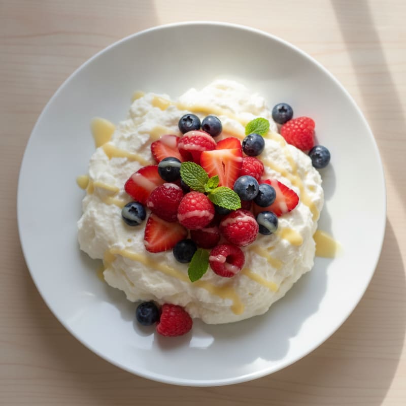 Greek Yogurt Protein Mousse with Mixed Berries