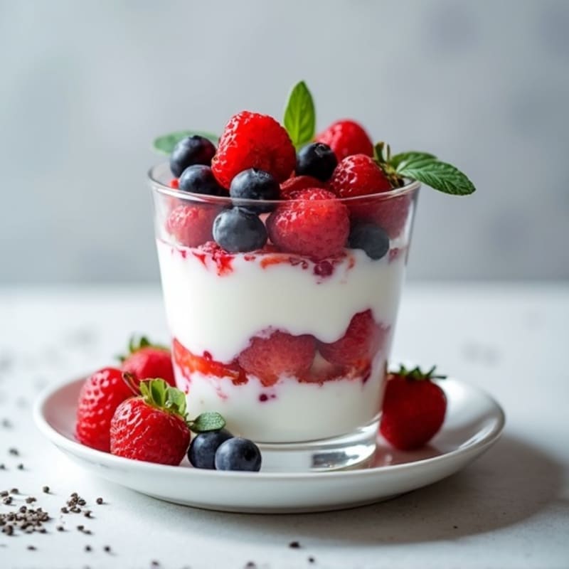 Greek Yogurt Protein Parfait with Mixed Berries