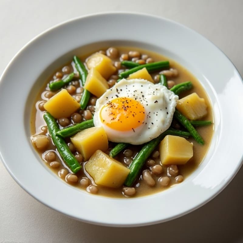Creamy Potato and Green Bean Stew with Fresh Cheese