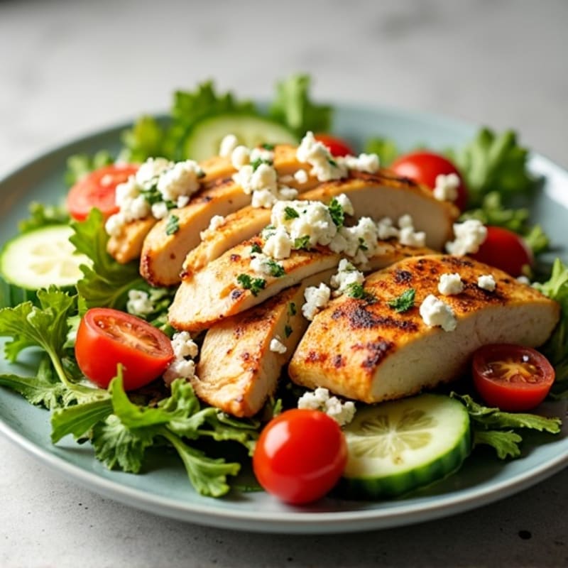 Grilled Chicken and Cheese Salad with Toasted Almonds