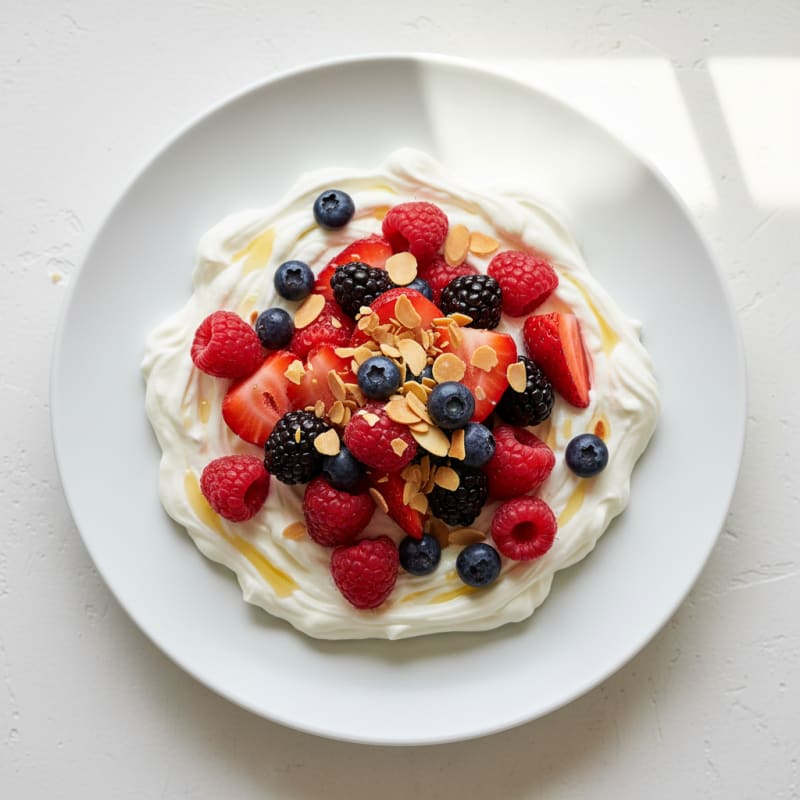 Silky Greek Yogurt Protein Mousse with Mixed Berries