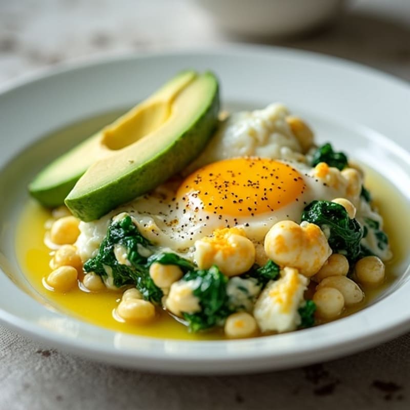Egg White and Spinach Scramble with Cottage Cheese