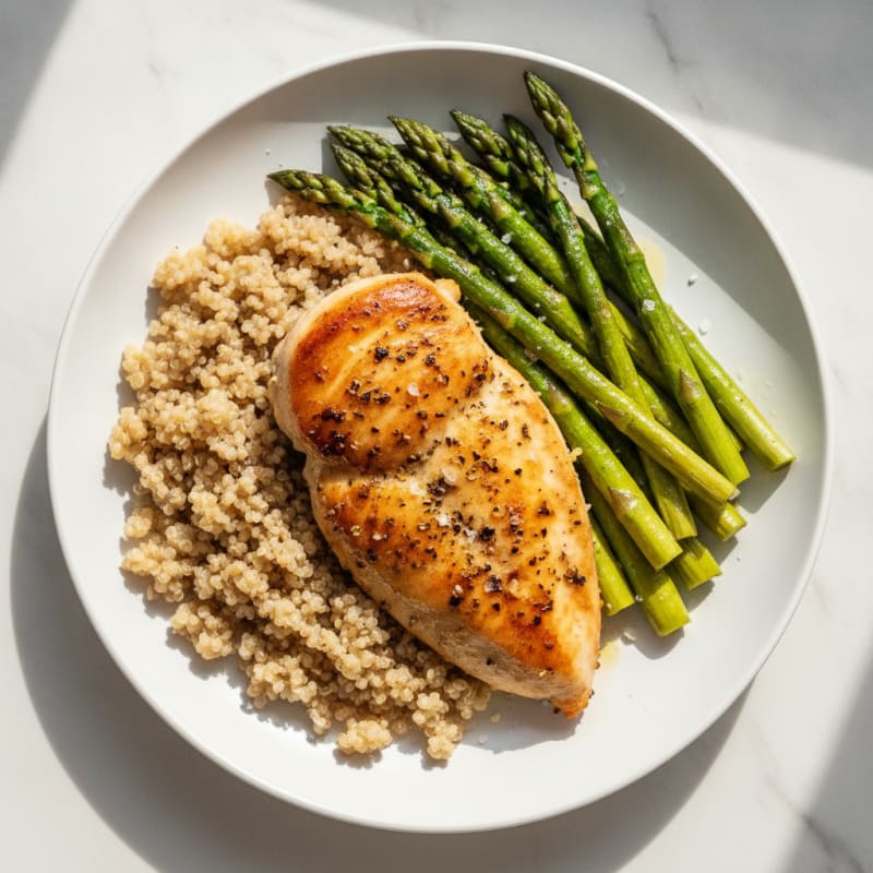 Pan-Seared Chicken with Roasted Asparagus