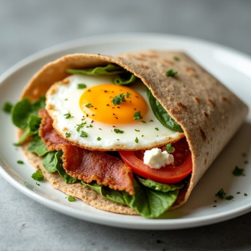 Crispy Turkey Bacon and Egg White Breakfast Wrap