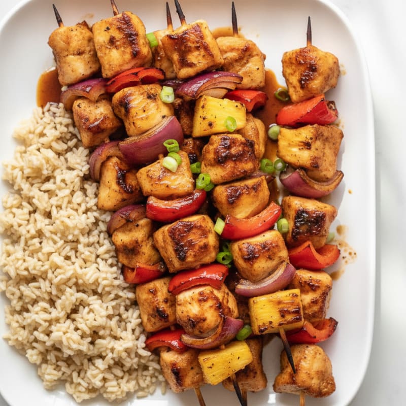 Teriyaki Chicken and Pineapple Skewers