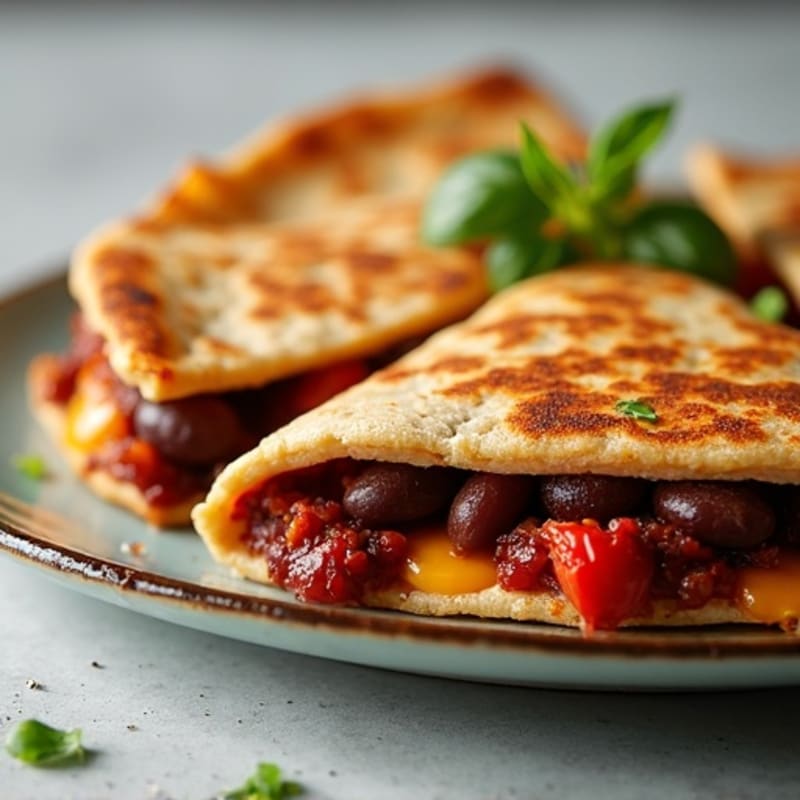 Crispy Lean Steak and Black Bean Whole Wheat Quesadillas