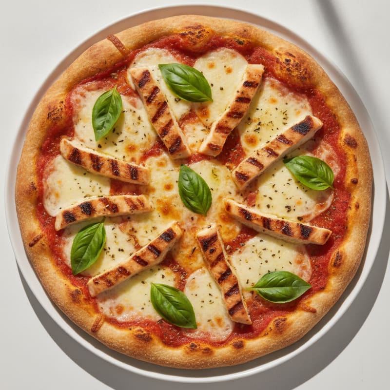 High-Protein Grilled Chicken Margherita Pizza