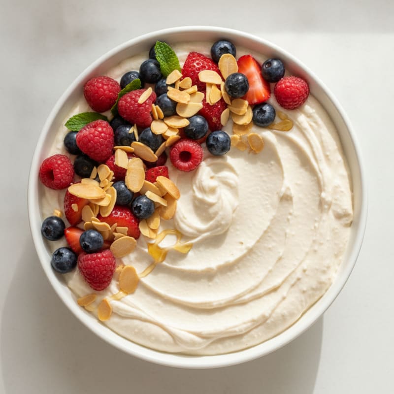 Silky Greek Yogurt Protein Pudding with Mixed Berries