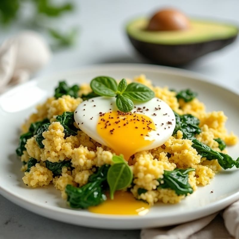 Egg White and Cottage Cheese Scramble with Spinach