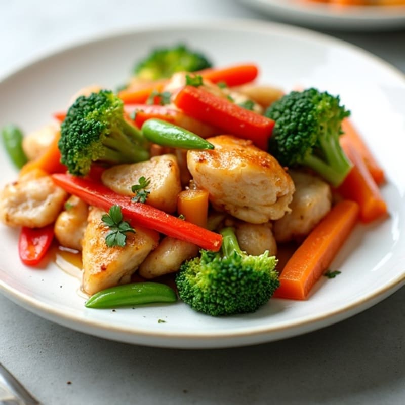 Quick Chicken Stir Fry with Crisp Vegetables and Savory Ginger Sauce