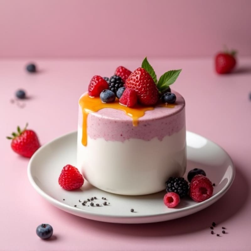 Silky Greek Yogurt Protein Mousse with Mixed Berries