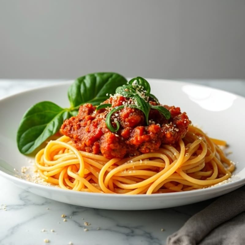 Lean Ground Turkey Spaghetti with Hearty Tomato Sauce and Spinach