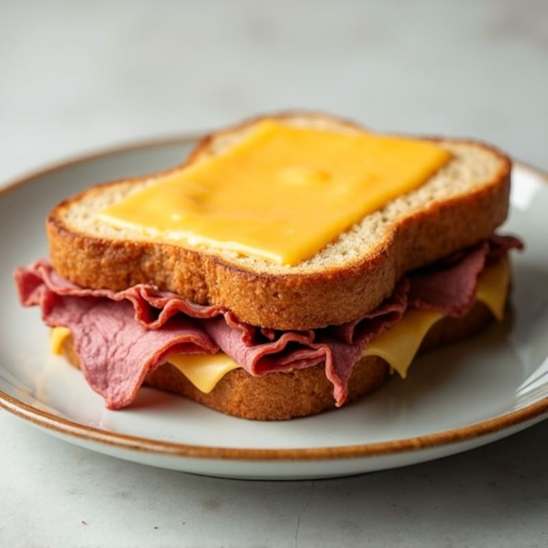 Lean Roast Beef and Sharp Cheddar Open-Face Sandwich