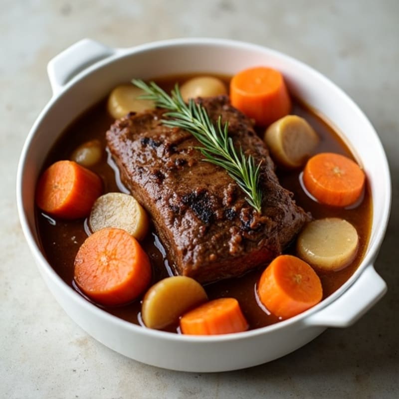 Tender Slow-Cooked Beef Pot Roast with Hearty Root Vegetables